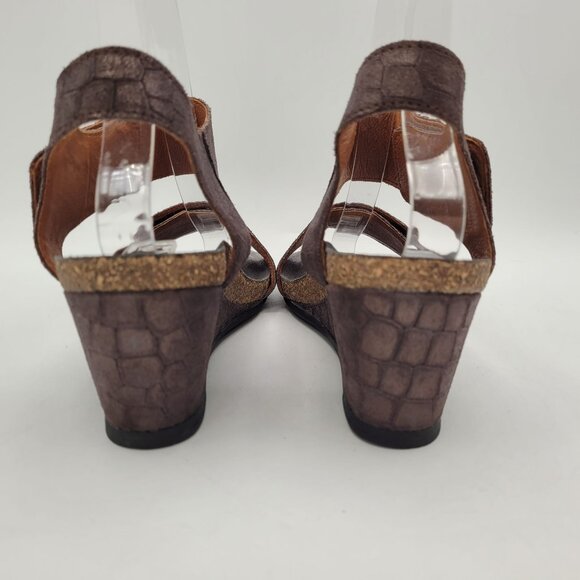 Taos Carousel 2 Women's Sz 6 to 6.5 EU 37 Deep Bronze Wedge Sandals 2 Strap - Picture 7 of 15